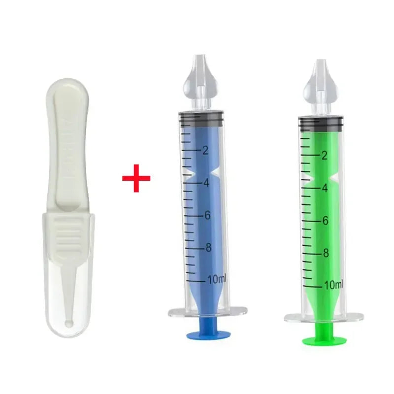 Baby Aspirator Nasal Professionalwith Nose Cleaning Tweezers Set Syringe Nasal Irrigator with Tweezers for Newborn Infants Kids Quake B392 -3PC Set B