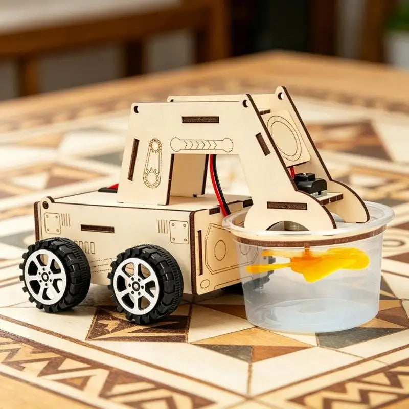 Wooden Space Cleaning Car Set Hands on Assembly Space Cleaning Sweeper Model Kids Educational Toy For Students K1KF Quake
