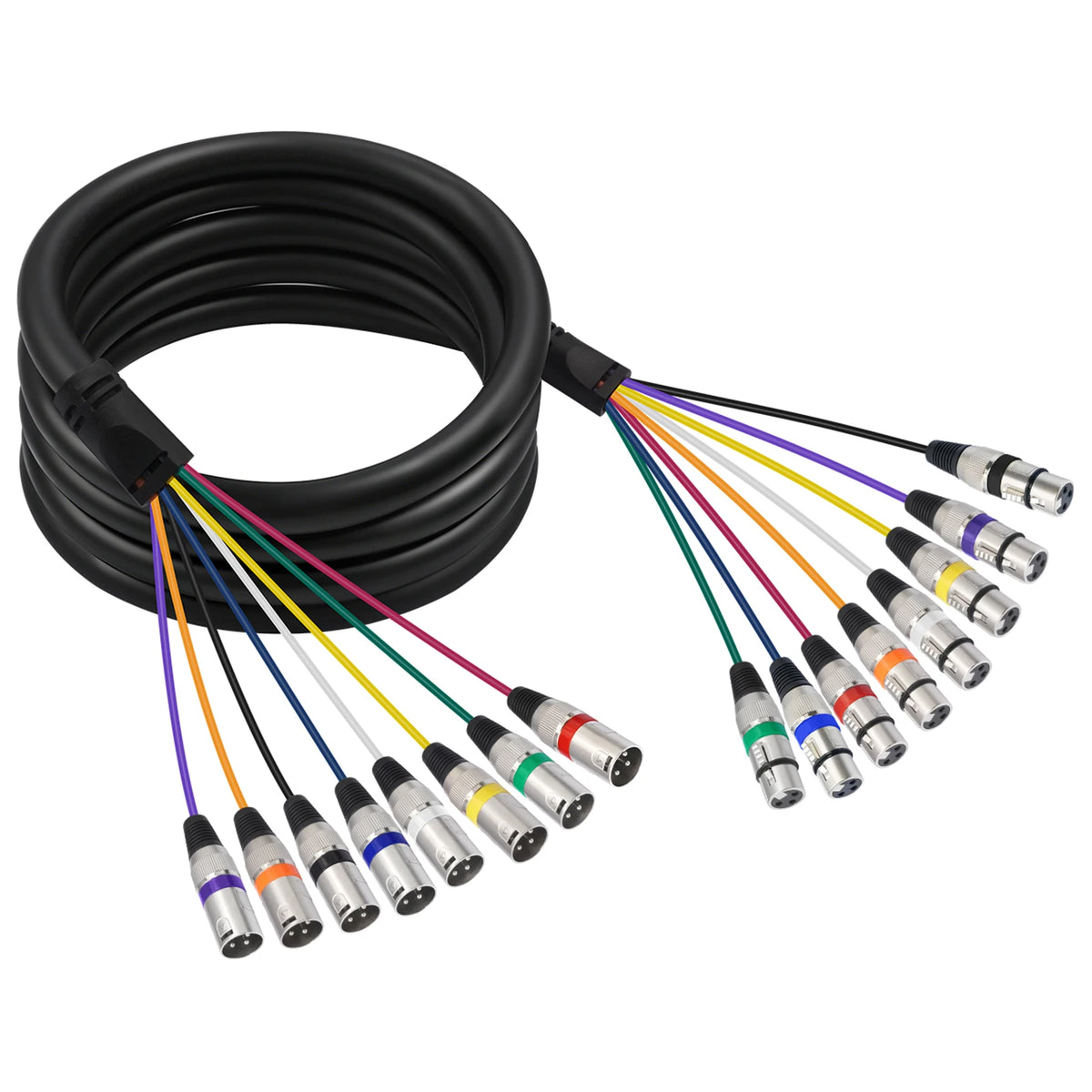 8-Channel XLR Male to Female Snake Cable 3-Pin Balanced Audio Cord for Mixer Stage Box Live Sound Recording Studio Quake