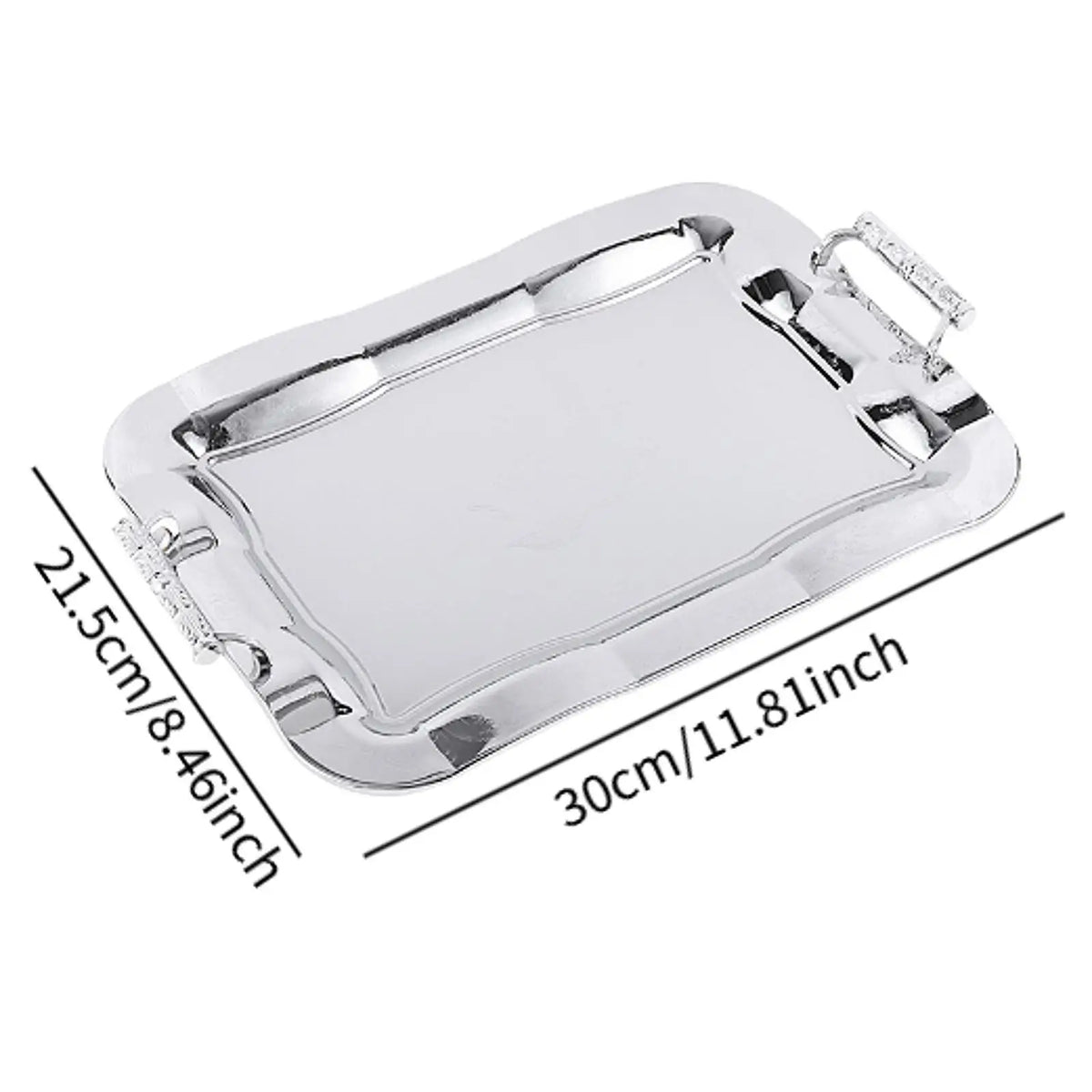 Stainless Steel Serving Tray Dish Food Storage Elegant Dessert Table Tray Serving Platter for Tea Party Bathroom Home Kitchen Quake