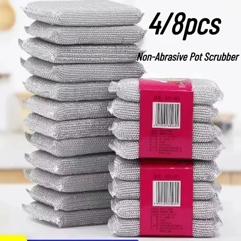 Premium Kitchen Cleaning Sponge – 4/8PCS Scratch-Free Dishwashing Sponge,Non-Abrasive Pot Scrubber,Gentle on Cookware & Surfaces Quake