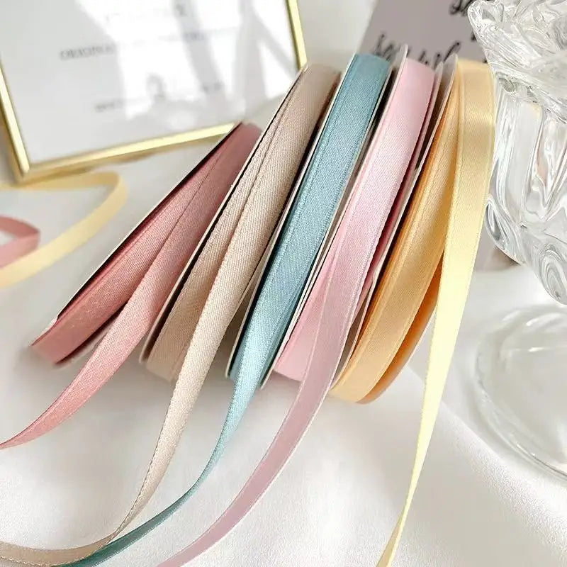 Matte Double Sided Polyester Cotton Ribbon DIY Craft Bow Making Ribbon Garment Accessories Gift Wrapping Decorative Strap Quake