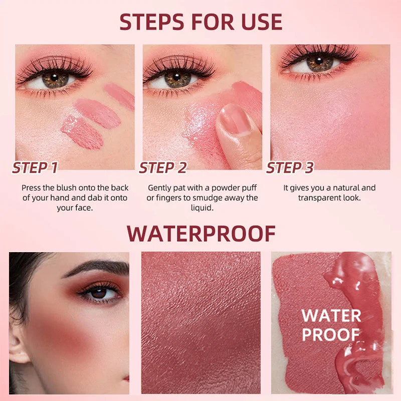 Velvety Liquid Blush, Waterproof Brightening Cream Blush, Suitable for All Skin Tones, Natural-Looking,Long-lasting Skin Tones Quake