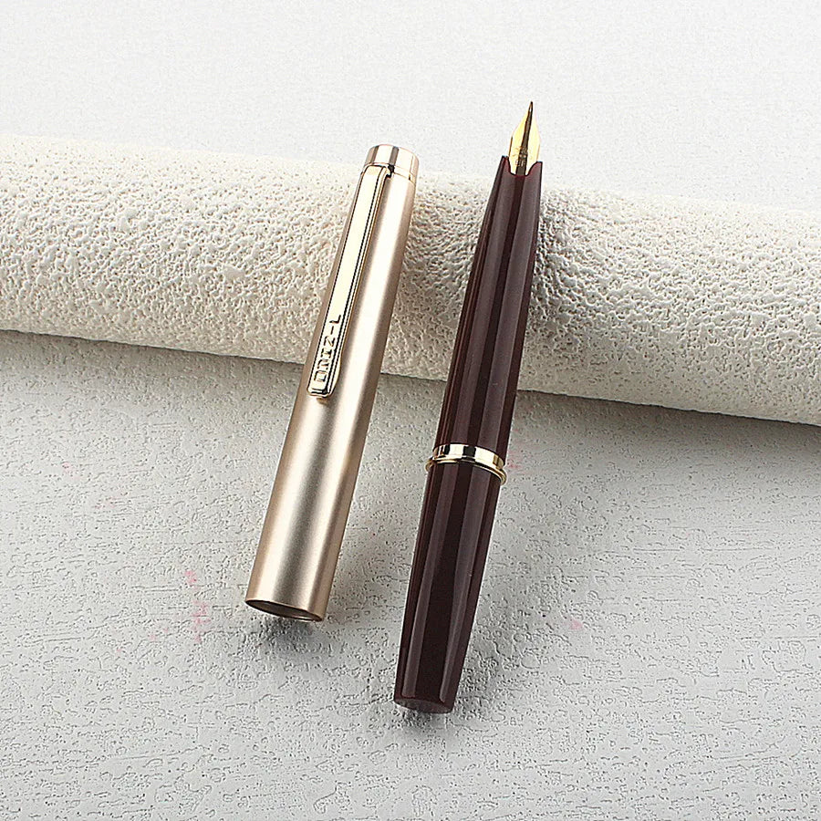Luxury Jinhao 59 Fountain Pen Champagne Gold Vintage Metal Pen Classic Ink Fountain Pen Gift Optional Business Quake