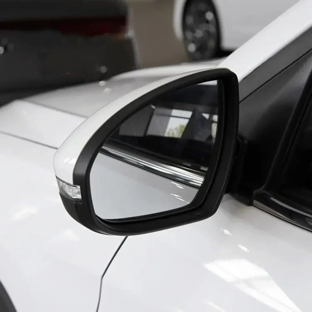 For Hyundai Tucson 2015-2019 Car Rearview Side Mirror Rain Eyebrow Shield Cover Frame Sticker Protector Exterior Part Carbon Quake