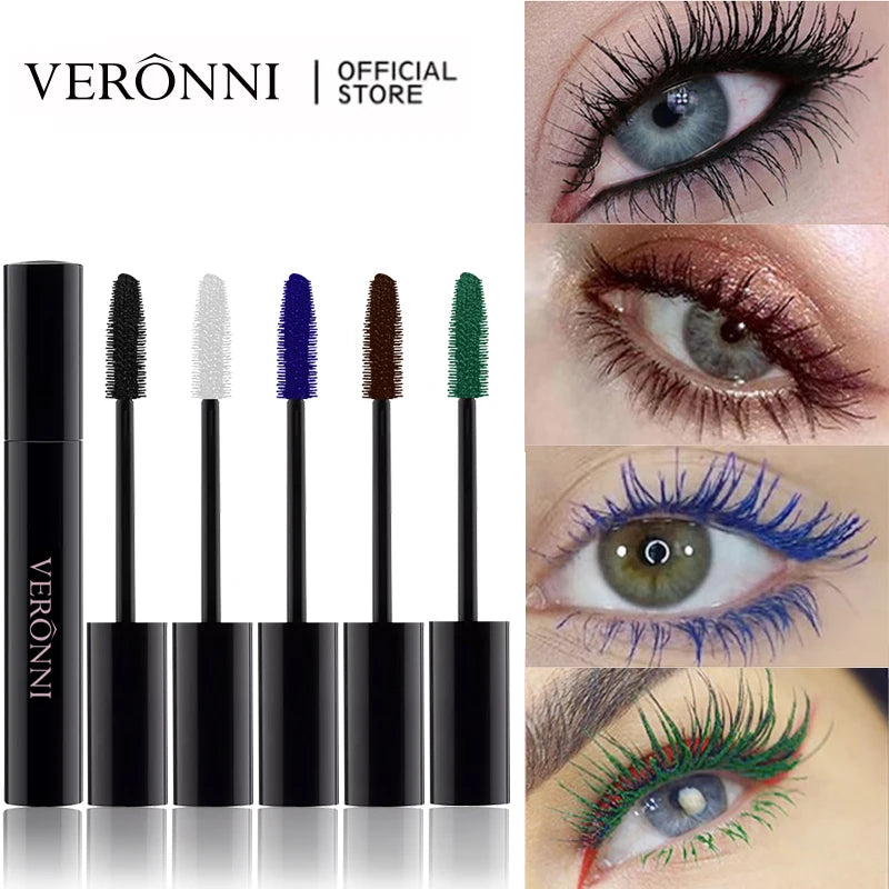 Color Mascara Eyelashes Lengthening Mascara 4D Silk Fiber Waterproof Curling Mascara Black Eyelashes Extension Make Up Cosmetics Quake