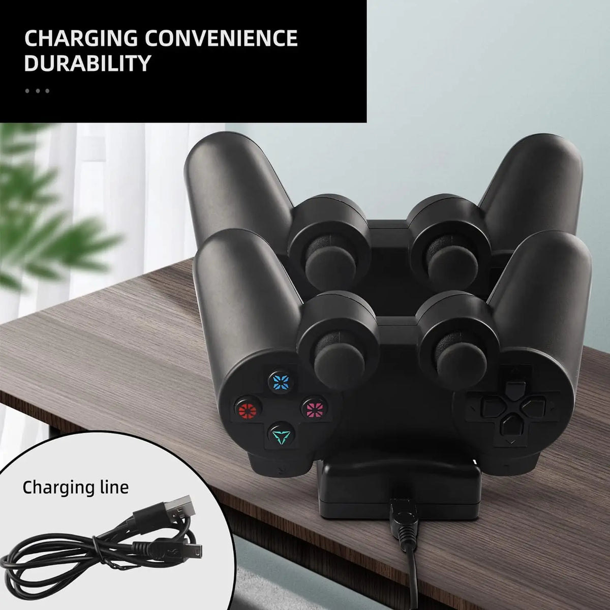 PS3 Controller Charger Station, Charging Dock for PS3 Original Wireless Dual Controller and Move Controller with LED Light Indic Quake