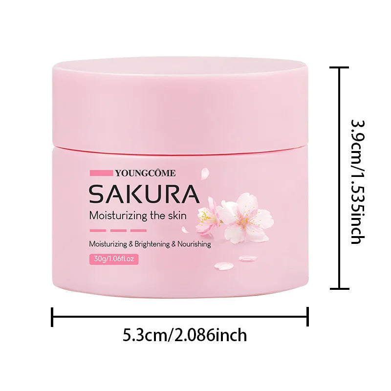 Sakura Essence Cream,Cherry Blossom Facial Moisturizer for Dry & Rough Skin,Intense Hydration,Skin Repair,Delicate & Tender Glow Quake 30G