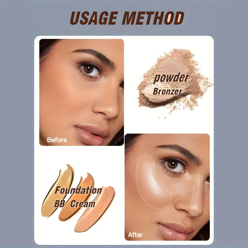 1 Basic Foundation Make-Up Brush Flat Top Brush, Contour Brush, Bevel Powder Blusher Brush, Professional Makeup Brush Quake