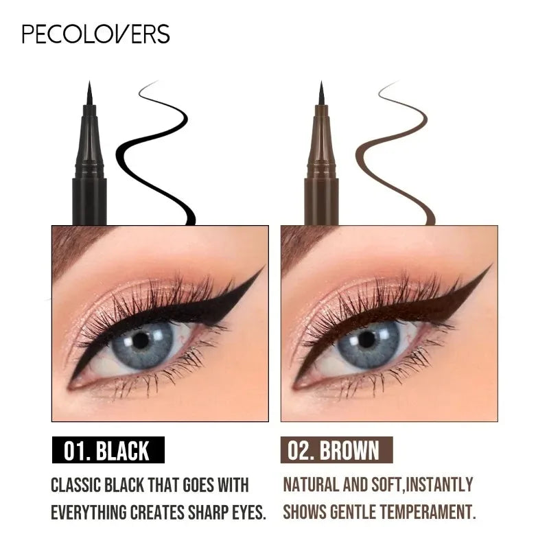 4PCS Liquid Black Eyeliner,Ultra-fine Tip for Precise Application, Quick-drying, Long-lasting Eye Makeup, Natural-looking Pencil Quake