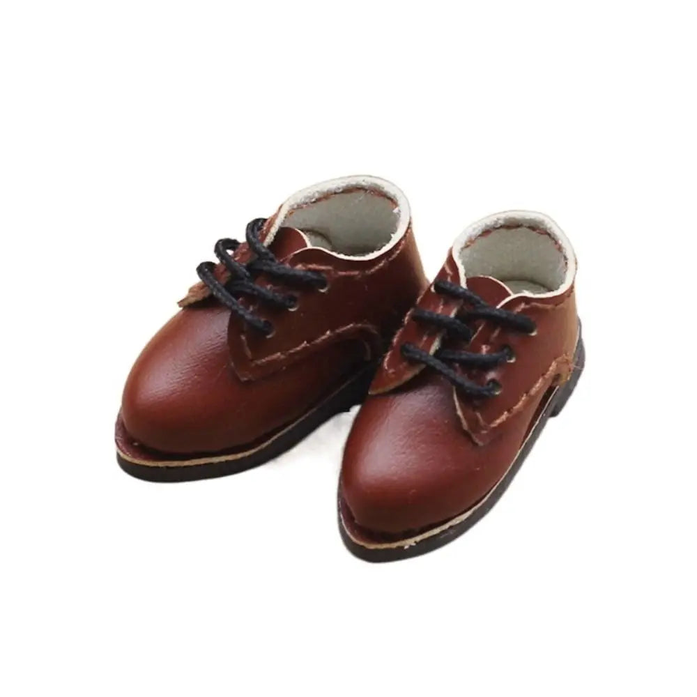 Multiple Colour 1 Pair Ob11 DOD 1/12 Bjd Doll Shoes All-Match PU Leather Body9 GSC YMY Shoes Delicate Cute Quake Brown 2