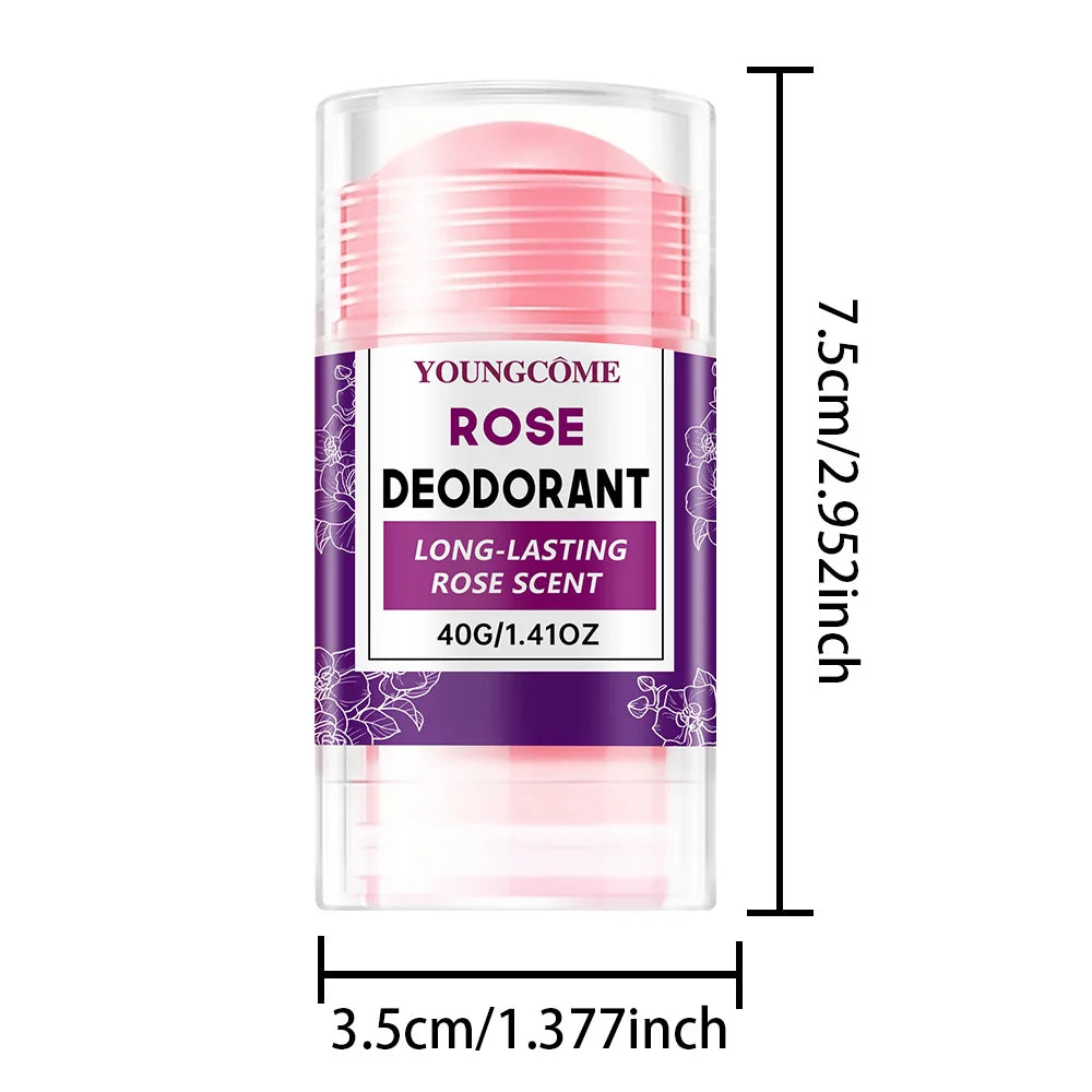Rose Deodorant Stick Underarm Bad Smell Sweating Removal Armpit Refreshing Antiperspirant Lasting Aroma Deodorant Body Care Quake 40g