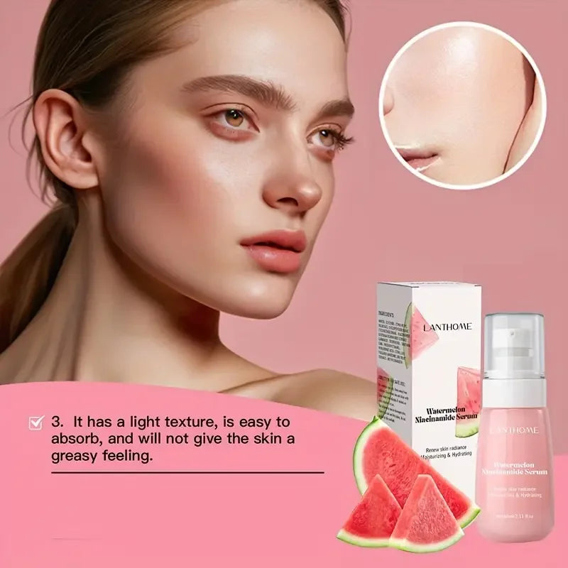 Watermelon Glow Niacinamide Moisturizing Face Pre-Treatment,Moisturizing Serum,Skin Makeup Lightweight Moisturizing Pre-treatmen Quake