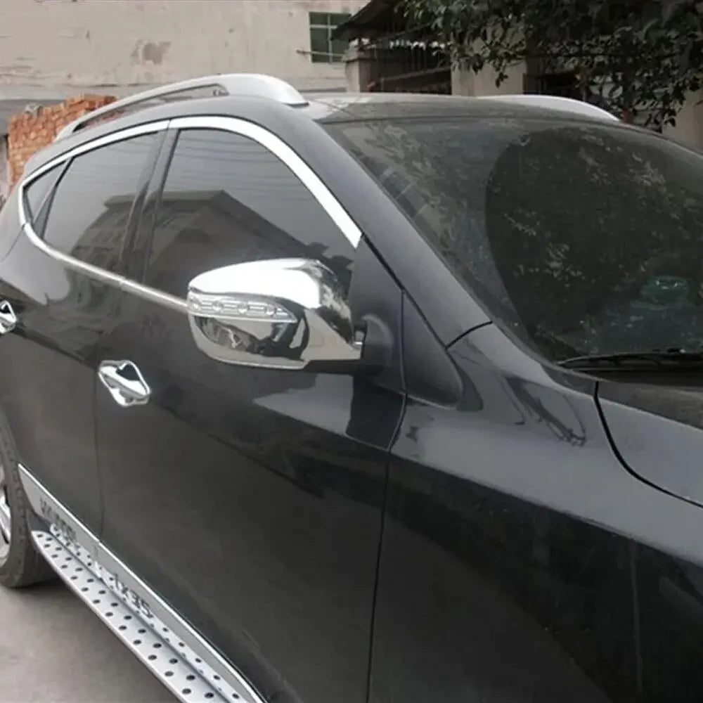 For Hyundai Tucson IX35 2010-2015 Car Rearview Side Mirror Cover Wing Cap Sticker Exterior Door Rear View Case Trim Chrome Auto Quake
