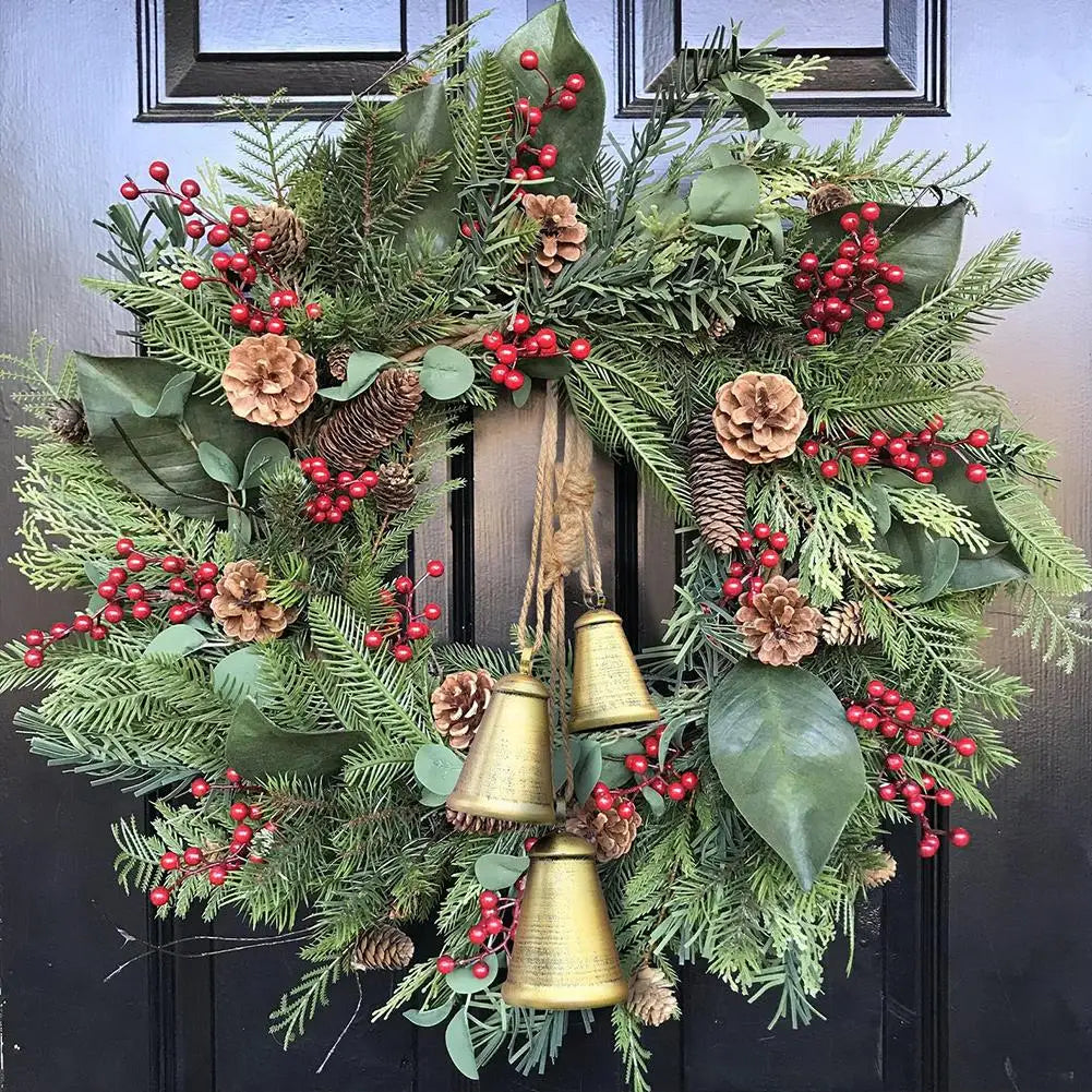 Vintage Christmas Bell Set 3Pcs Rustic Metal Hanging Bells Jute Rope Pendant for Front Door Tree Fireplace Farmhouse Decor Quake