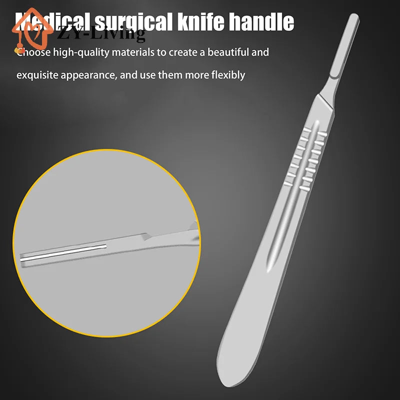 1Pcs Dental Surgical Scalpel Handle #3 # 4 Stainless Steel Thickened Knife Holder Quake