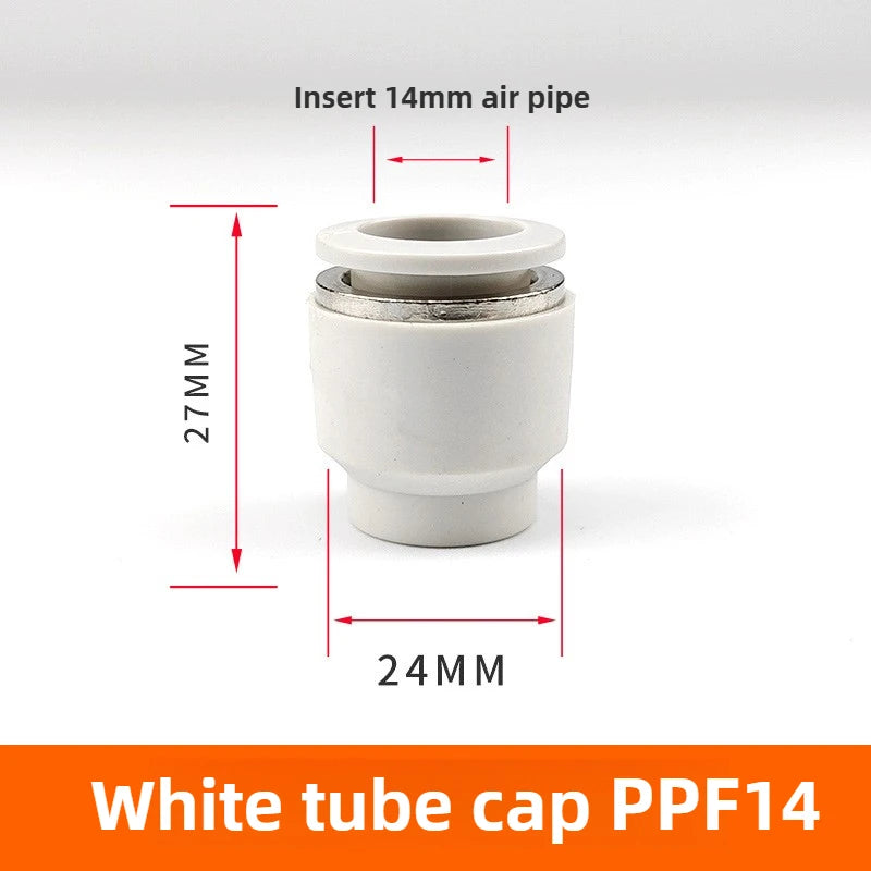 3/5PCS PPF Pneumatic Joints PPF Pipe Caps, Straight-through, Quick Plug Air Hoses, Caps, Pipe Plugs,4/6/8/10/12/14/16 Pipe Plugs Quake PPF-14(White) 5pcs