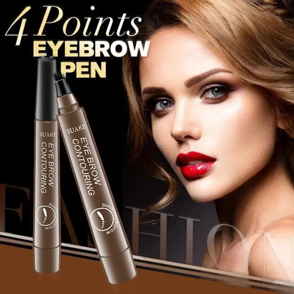 5 Colors Eyebrow Pen Waterproof 4 Fork Tip Eyebrow Pen Eyebrow Tattoo Waterproof Liquid Black Eye Brow Pencil Natual Brow Makeup Quake