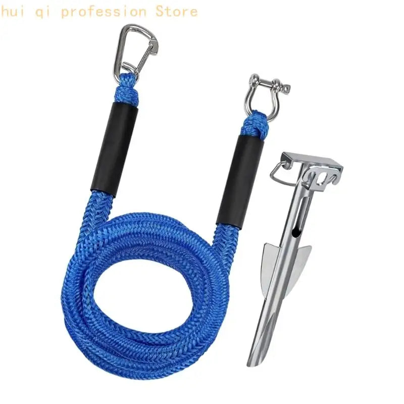 Near-Shore Mooring Rope with Beach Stake and Clip Ends Tie-Up Rope for Boats H8WE Quake