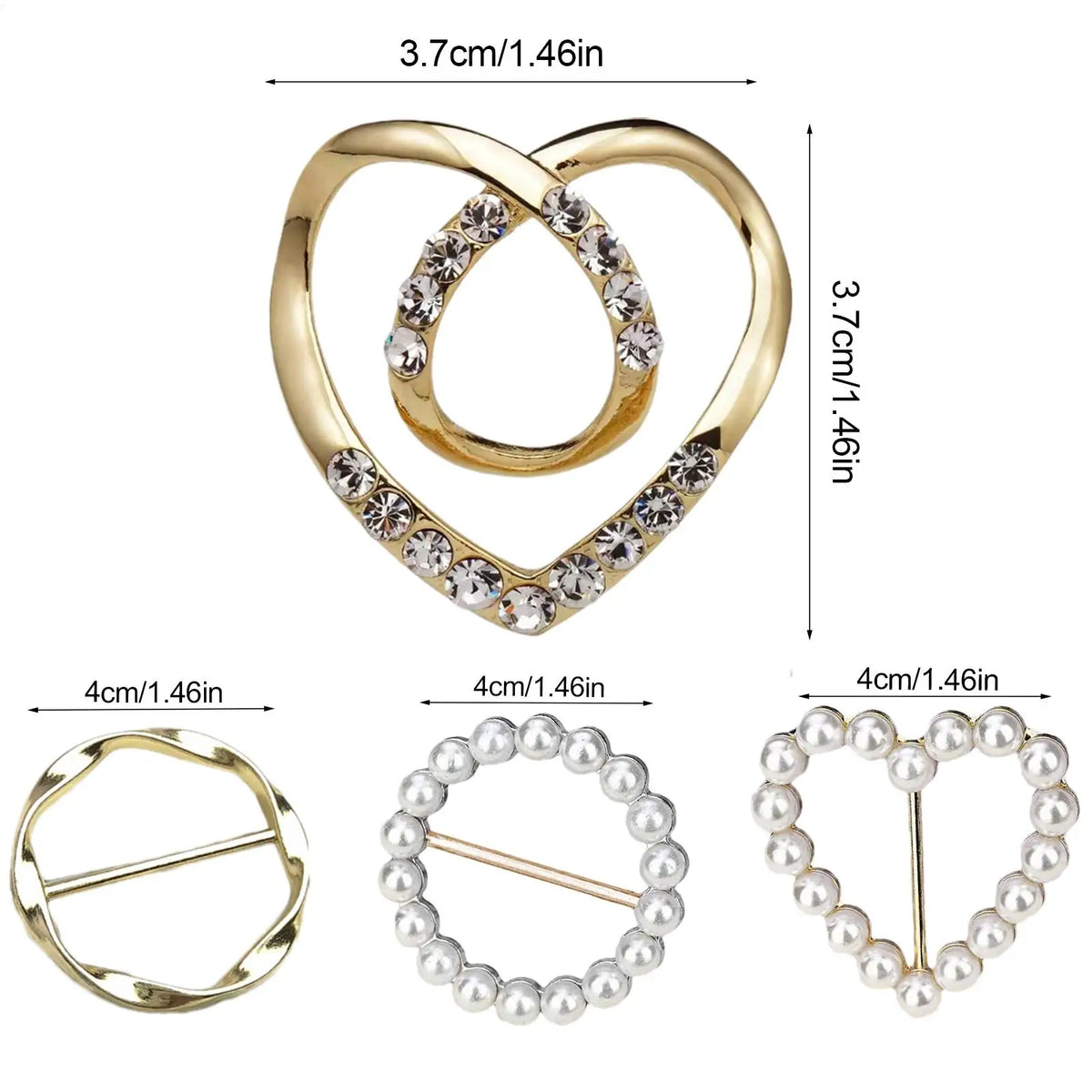 Silk Scarf Ring Clip Metal 4 Pieces Scarf Buckle Elegant Secure Classic Women Fashion Metal Buckle for Formal Business Meeting Quake