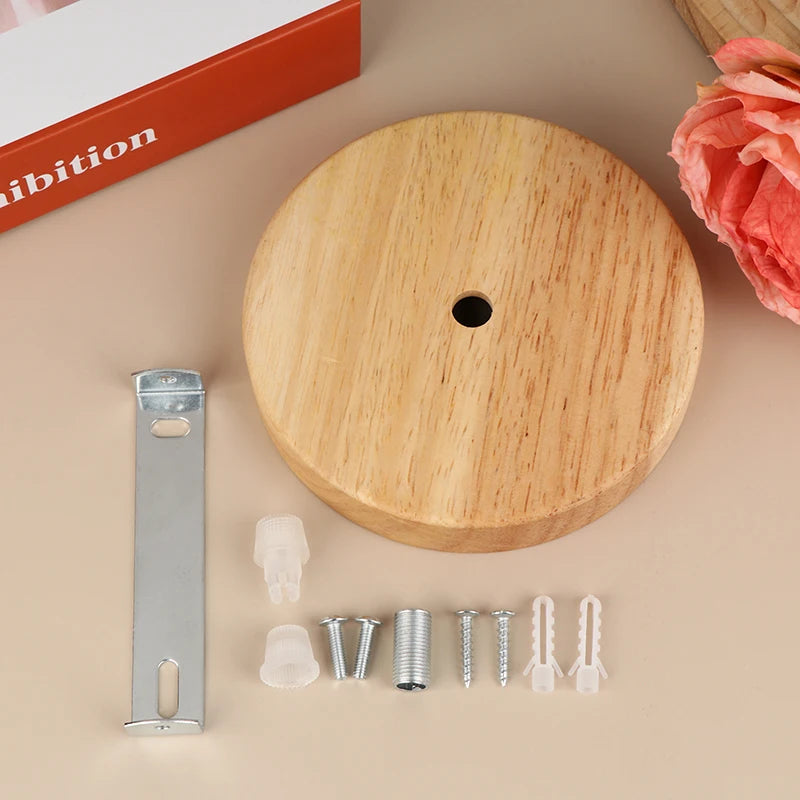10/12cm Wood Lamp Base Modern Ceiling Plate Wooden Ceiling Holder Pendant Lamp Fitting Chandelier Base DIY Lighting Accessories Quake A6 12cm