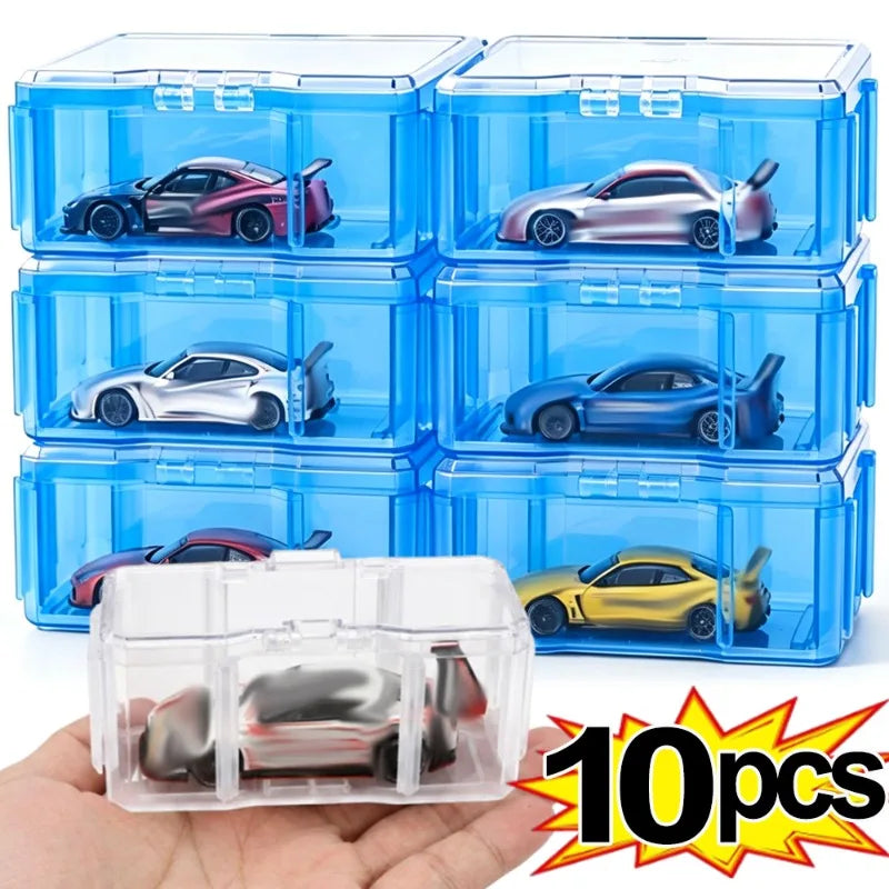 10/1PCS Car Model Display Boxes Transparent Mini Car Storage Organizer Functional Showcase Plastic Display Case for Small Cars Quake