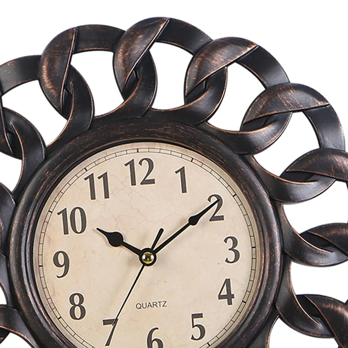 10inch Retro Wall Clock Vintage Non Ticking Quartz Battery Operated Easy Read for Kitchen Quake