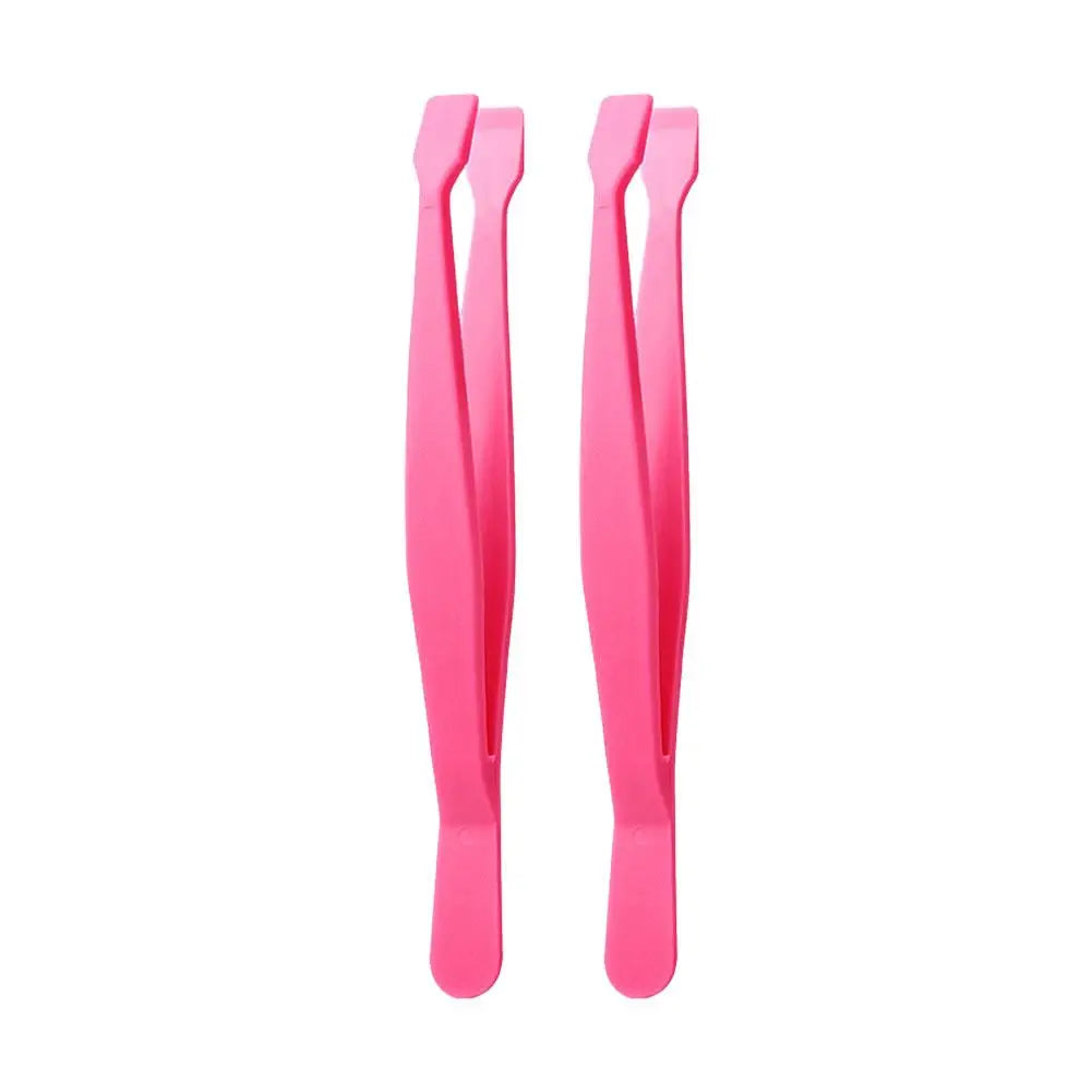 Lower Eyelash Tweezers Stainless Steel Eyelash Cluster Applicator Tweezers Lash Applicator Tool for Travel Salon Separating 2PCS Quake B