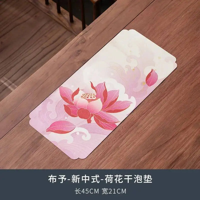 Dry Foam Mat Double-sided Tea Mat Tea Towel Tea Table Mat Teapot Mat Multi-use Tea Ceremony Quake Lotus Dried Tea Mat