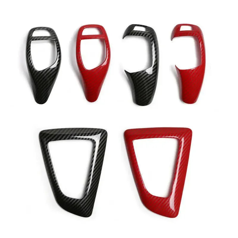 For BMW 1 2 3 4 5 6 Series F10 F18 F20 F21 F22 F23 F30 F31 F32 F35 Carbon Fiber Style ABS Gear Shift Knob Panel Cover Trim Frame Quake