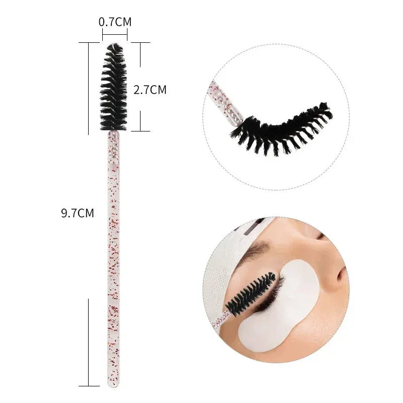 vvocci 100PCS Disposable Eyelash Extension Applicator Wands & Mascara Brushes - Wholesale Makeup Tools for Eyelashes & Eyebrows Quake