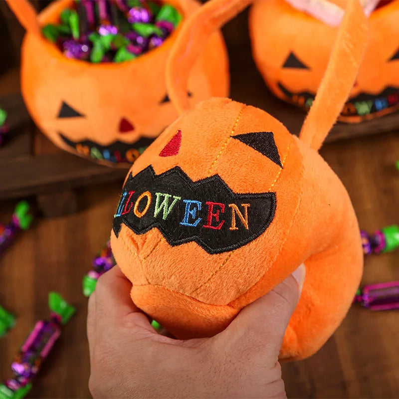 1PC Halloween Handheld Pumpkin Bag Kids Trick Or Treat Candy Storage Bag for Halloween Cos Party Holiday Gift Supplies Quake
