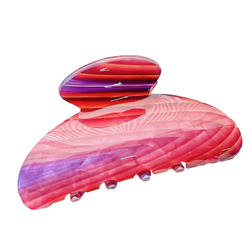 Vintage Floral Hair Claw Women Girls Temperament Elegant Shark Clip Hair Crab Clip Colorful Ponytail Clip Hair Style Accessories Quake