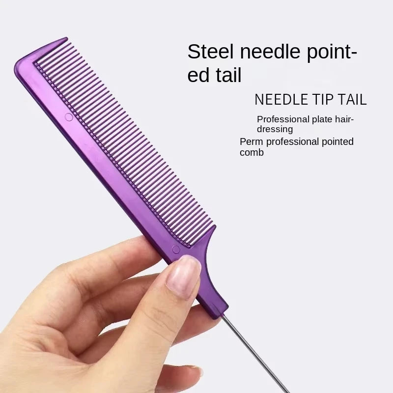 Makeup Disc Hair Professional Fluffy Hair Comb Household Salon Highlight Dye Steel Needle Pointed Tail Comb Quake