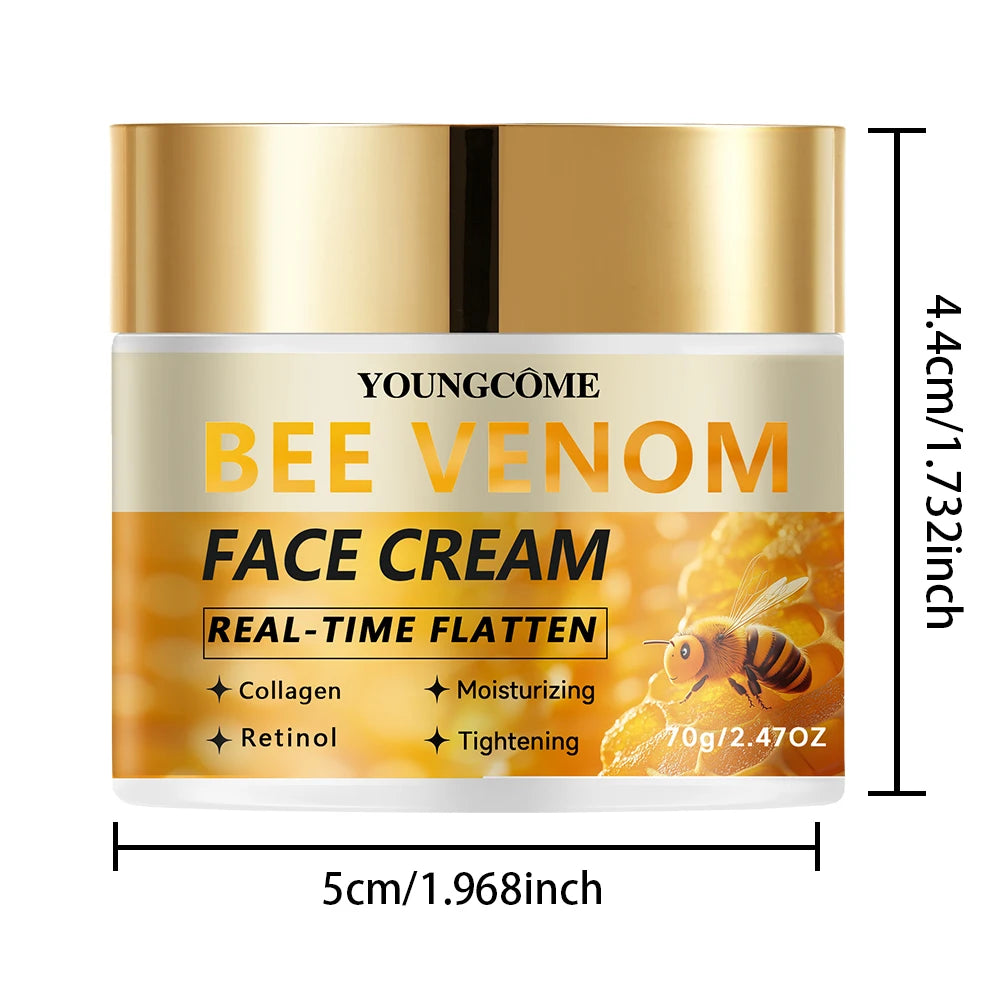 Bee Venom Face Cream Moisturiser Facial Anti aging Skin Care Repair Fade Fine Line Whitening Skin Improves Elasti Shrink Pore Quake 70g