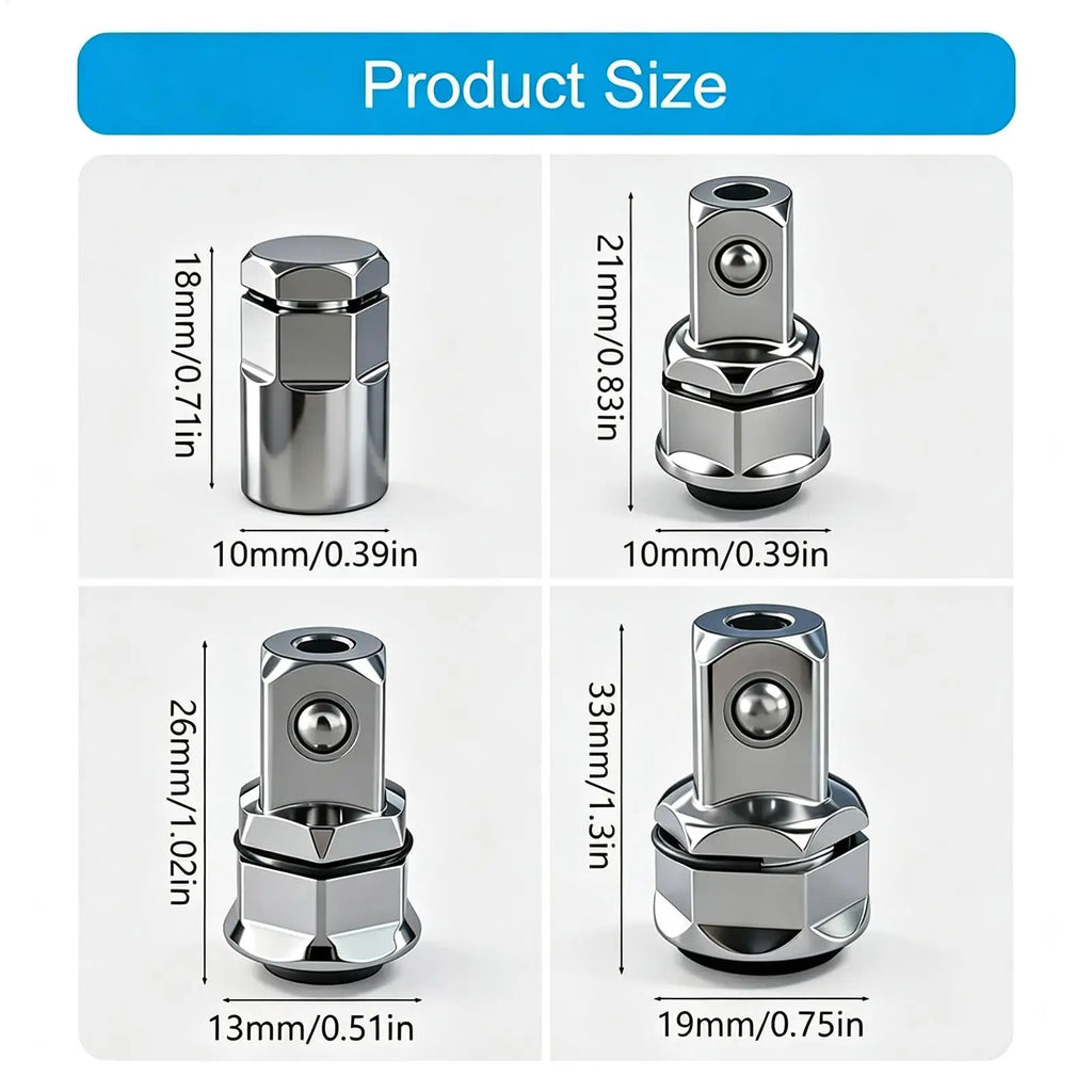 Ratchet Socket Plug Adapters Torque Tool Extension Attachments Ratchet Socket Adapters for Home Improvement House Renovation Quake