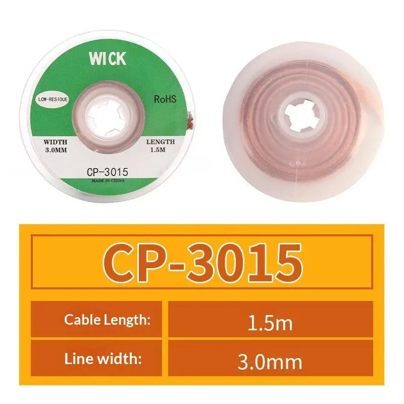 1.5/ Copper Welding Wire Desoldering Mesh Braid Tape Welding Point Solder Soldering Tool Of Electronic PCB Circuit Board Quake A5 No plug