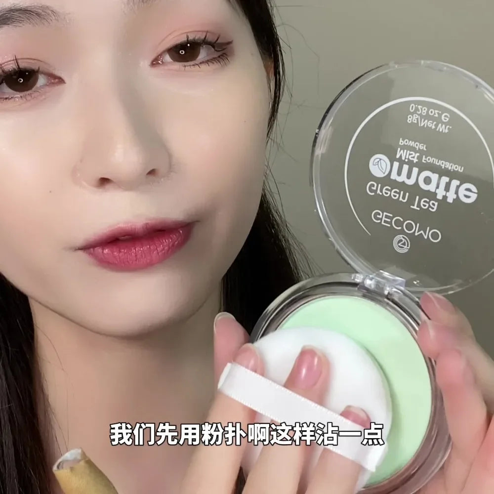 Green Tea Makeup Setting Powder Soft Mist Matte Loose Powder Long-Lasting Obedient Concealer Waterproof Brightening Quake