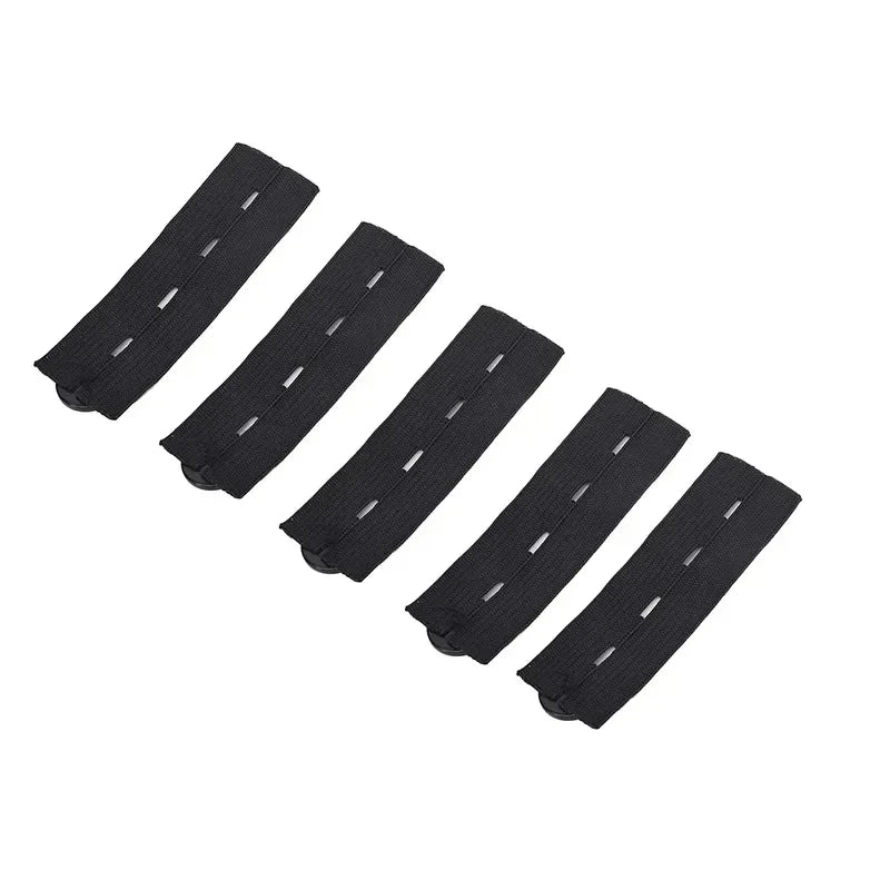5pcs Pant Extender Belt Unisex Waist Band Tight Trousers Jeans Skirts Maternity Button Hooks Garment DIY Sewing Supplies Quake Black 5PCS