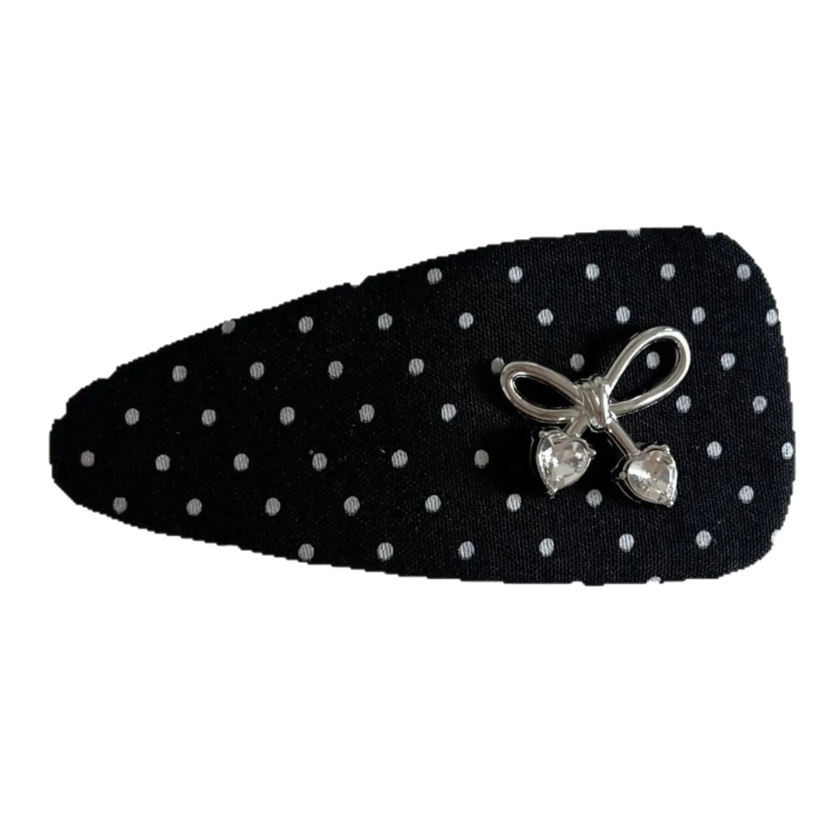 Black White Polka Dot Bow Hair Clip Korean Simple Versatile Bow Design Duckbill Clip BB Clip Elegant Temperament Bangs Hairpin Quake
