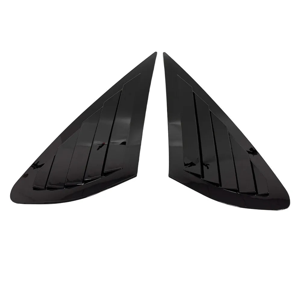 For Ford Focus Sedan 2005-2008 Car Rear Louver Window Side Shutter Cover Trim Sticker Vent Scoop ABS Carbon Fiber Accessories Quake Gloss Black