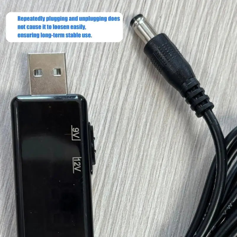 Adjustable DC5V to USB9V 12V Converter Cable for Small Electronics, LED Lights, Daily Backup, Desk, Travel, and Home K1KF Quake
