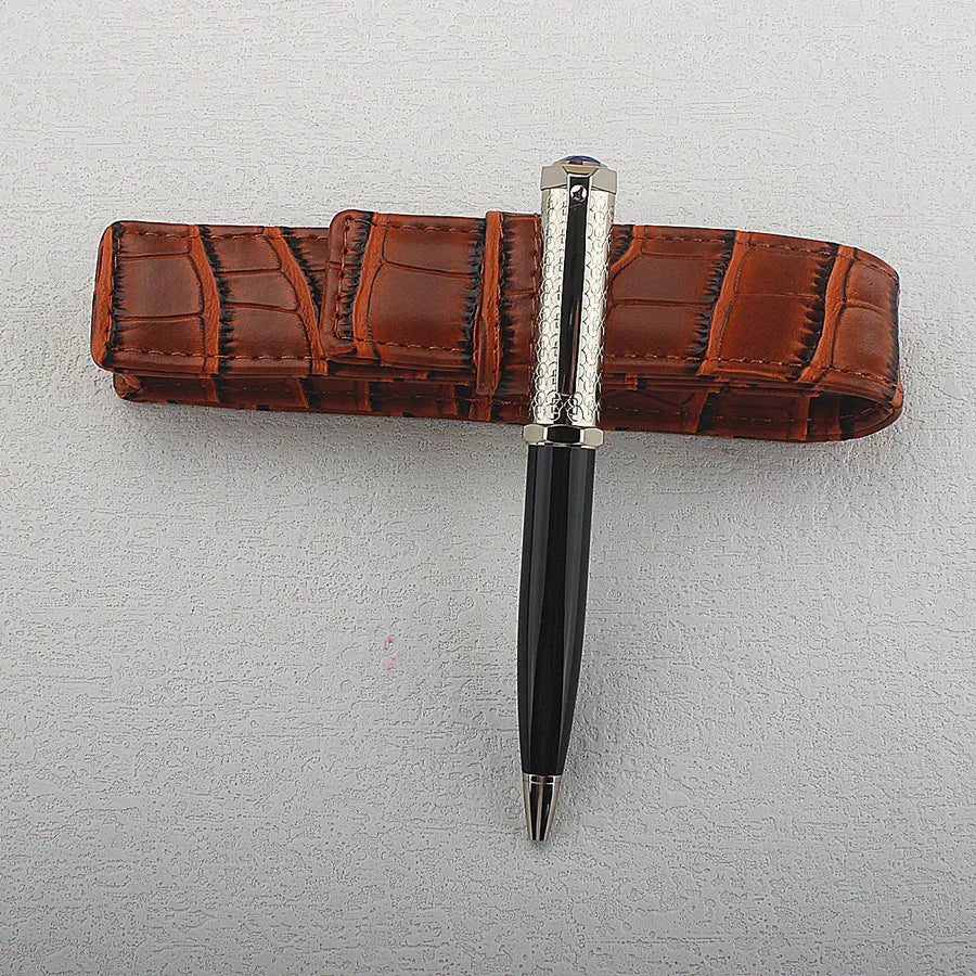 Luxury Retractable Ballpoint Pen,Metal Engraved Pattern Business Office Signature Pen, Smooth Writing School Stationery Supplies Quake 159-8