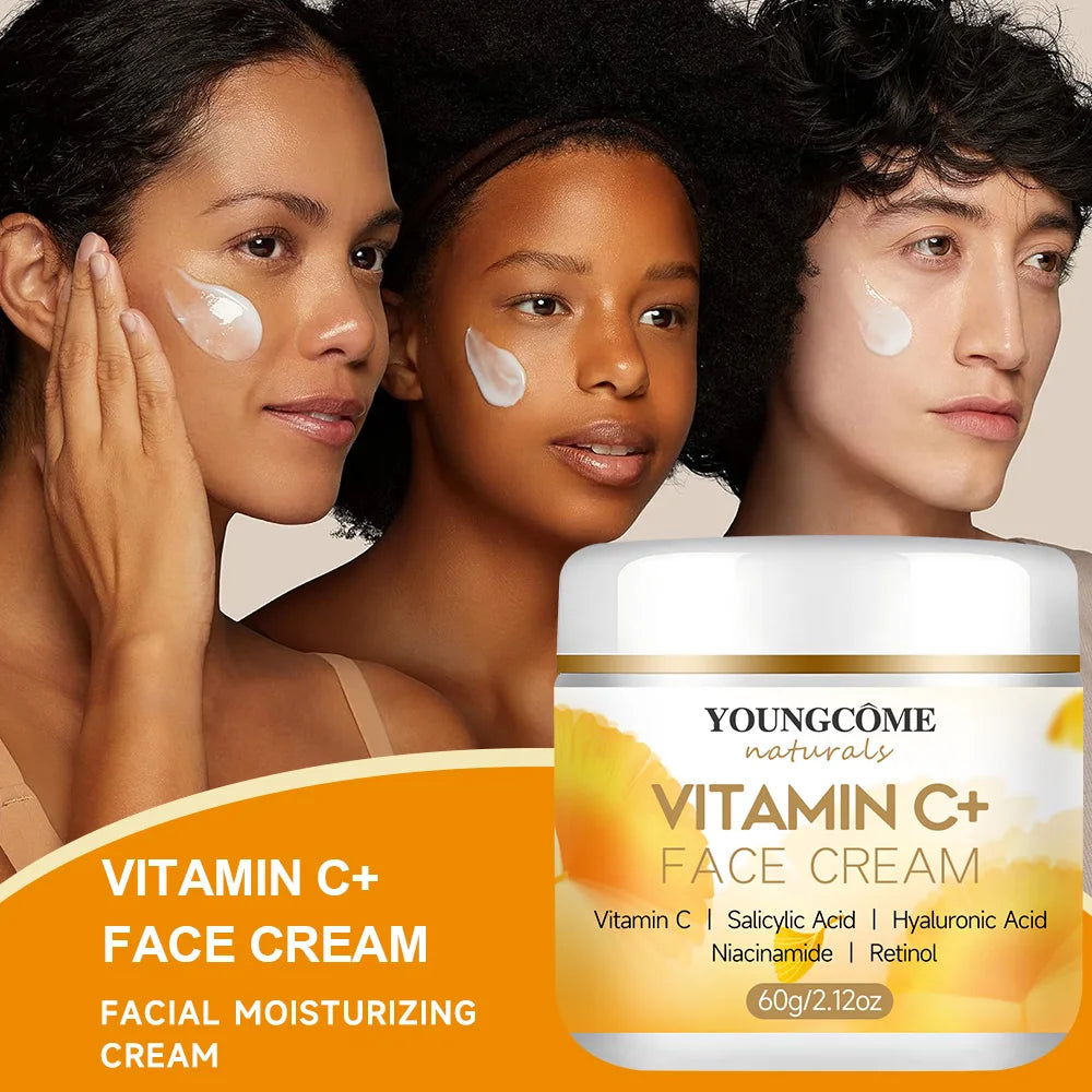 YOUNGCOMEN Vitamin C Face Cream Retinol Moisturizing Firming Hyaluronic Lightening Repairing Smooth Skincare Whitening Creams Quake