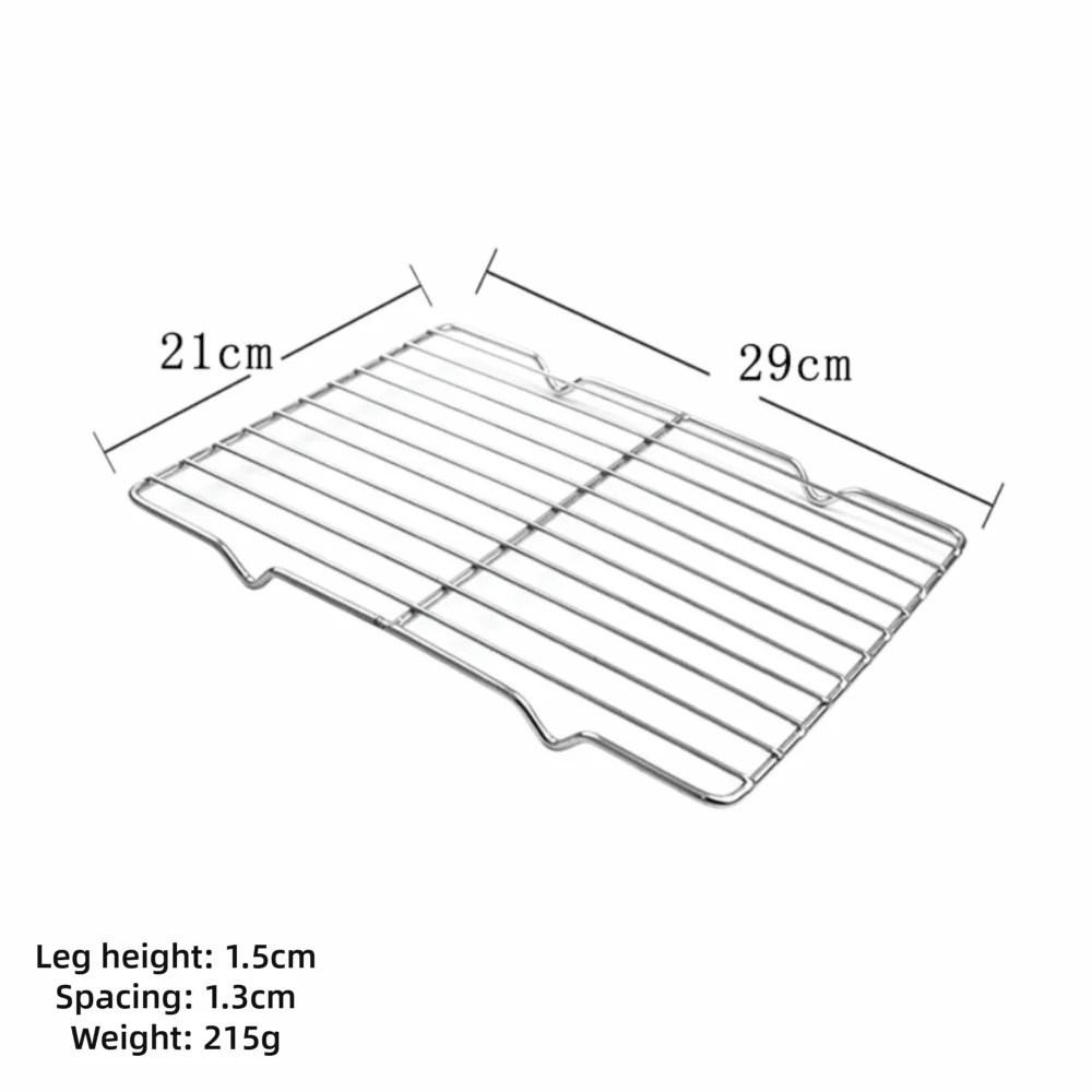 New Stainless Steel Cooling Rack Non-stick Silver Baking Tray Grill Plate Quake 29x21cm