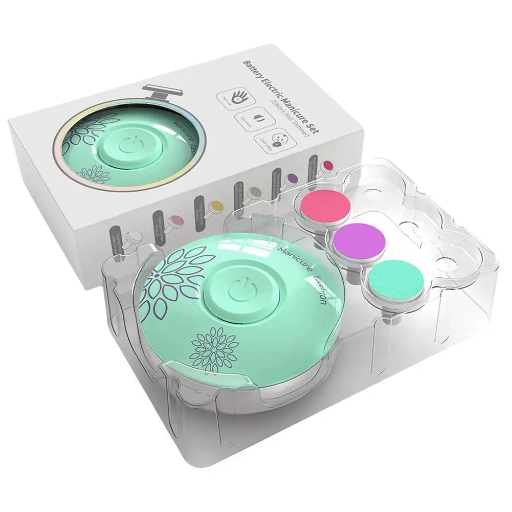 Electric Baby Nail Trimmer Kid Nail Polisher Tool Infant Manicure Scissors Baby Hygiene Kit Baby Nail Clipper Cutter For Newborn Quake Green