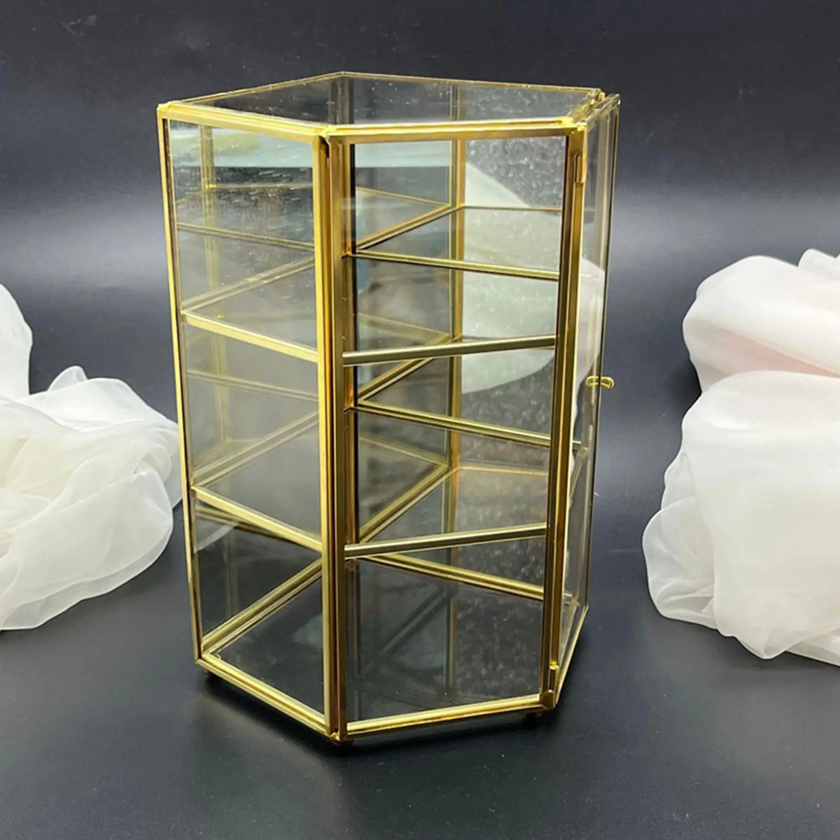 Vintage Style Display Jewelry Box Organizer Three Layers Decorative Box Dustproof Holder Keepsake Box for Model Decor Quake Default Title