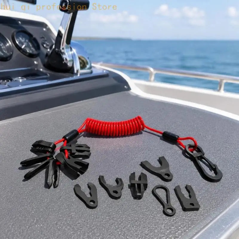 Universal Boat Safety Lanyard Kills Switches with Stretch TPU Lanyard Clip H8WE Quake