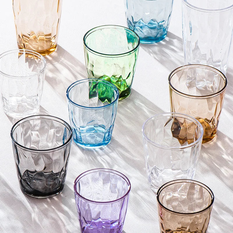 1PC Acrylic AS water cup Household color plastic cup gargle beer cup Restaurant juice cup drop resistant reusable Quake