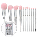 New 11 Pcs/set Diamond Makeup Brushes Set Powder Foundation Blush Contour Eyeshadow Brow Lashes Cosmetic Brushes Beauty Tools Quake OPP bag